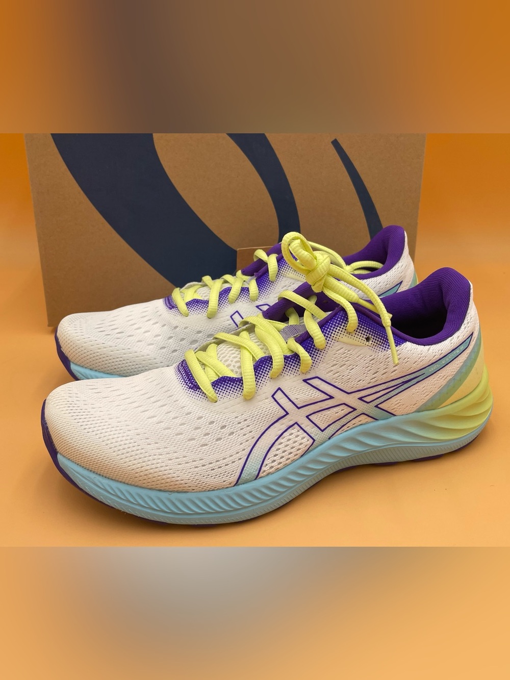 Size 9 Asics Women Gel- Excite 8 Running Shoes White Ocean Decay